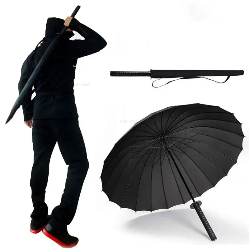 

Designer Men's Long Handle Sword Umbrella Japanese Katana Umbrellas Automatic Personality Handsome Large Double Parasol Umbrella