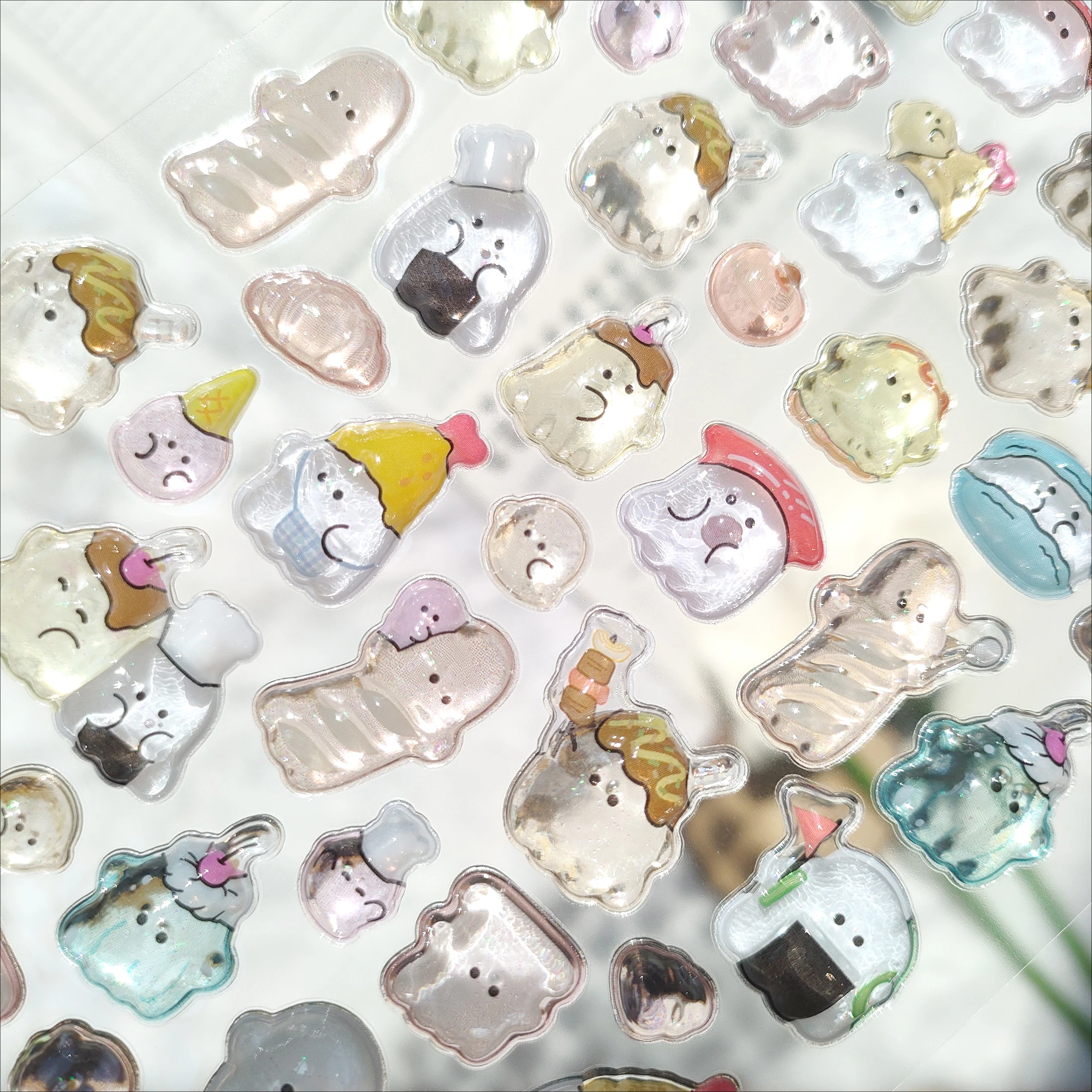 Cute Tiny Q-version Ghosts Youyou Family 3D Stereoscopic Crystal Sticker Materials, Kids' Toy Stickers