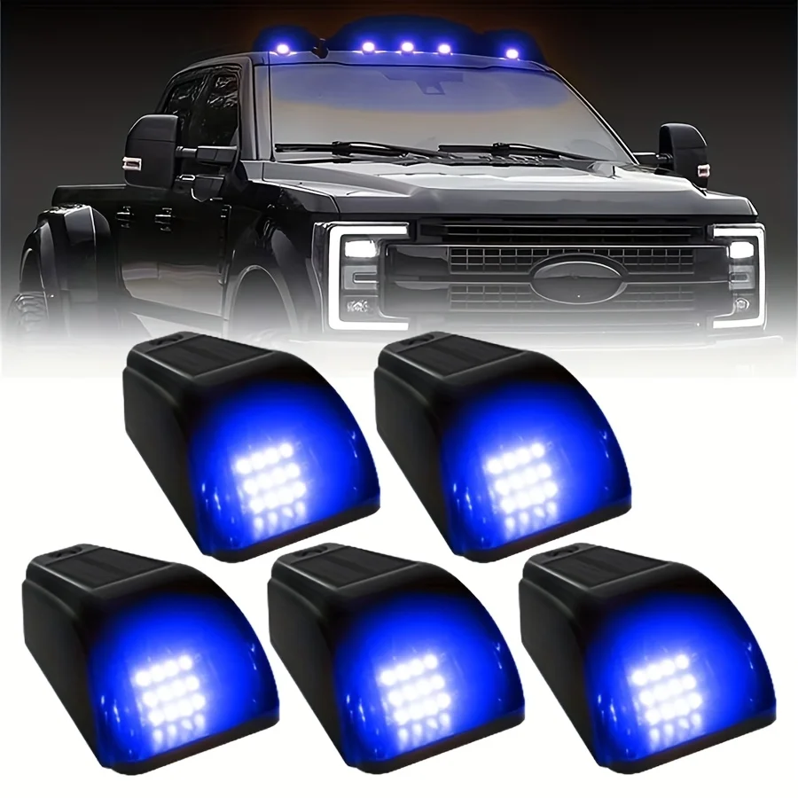 Portable Solar LED Smoke Roof Marker Light Kit - Bright Durable Components Cab Roof Marker Lights, Smoke Roof Run Top Marker Light Kit, LED Roof Lights for Trucks, Pickups And Cab Markers 2003-20181500, 2500, 3500, 4500, 5500Car Accessories Car Decor view 5
