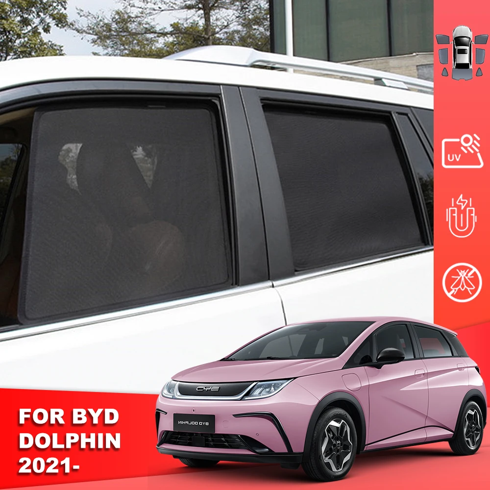 

For BYD Dolphin 2021 2022 2023 2024 Magnetic Car Sunshade Shield Front Windshield Curtain Rear Side Baby Window Sun Shade Visor