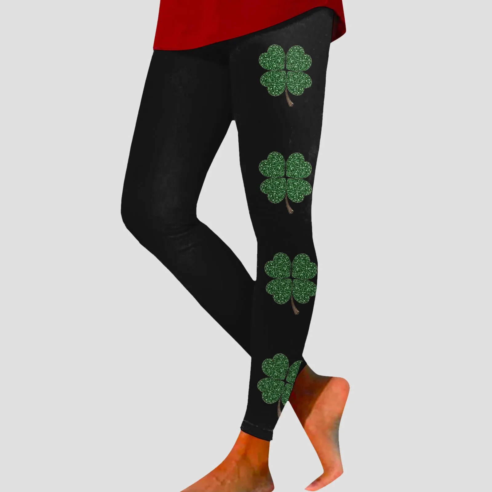 Women St Patrick Day Leggings Pants High Waist Plus Size Slim Fit Casual Joggers Cropped Trousers Comfortable Yoga Clothes