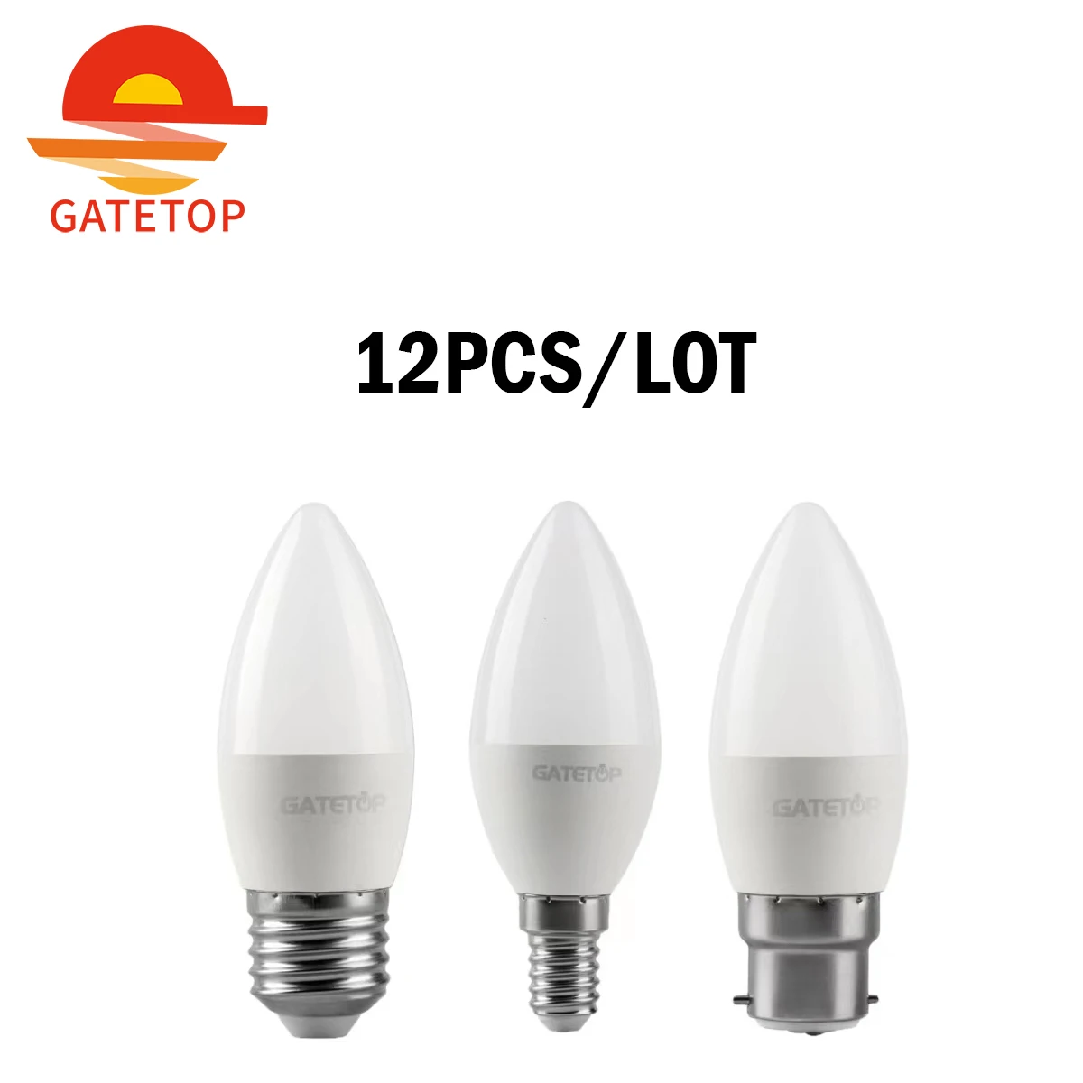 

12Pcs 220V Led Bulb C37 3W-7W E27 B22 E14 Warm White Day White Cold White Lamp For Home Decoration