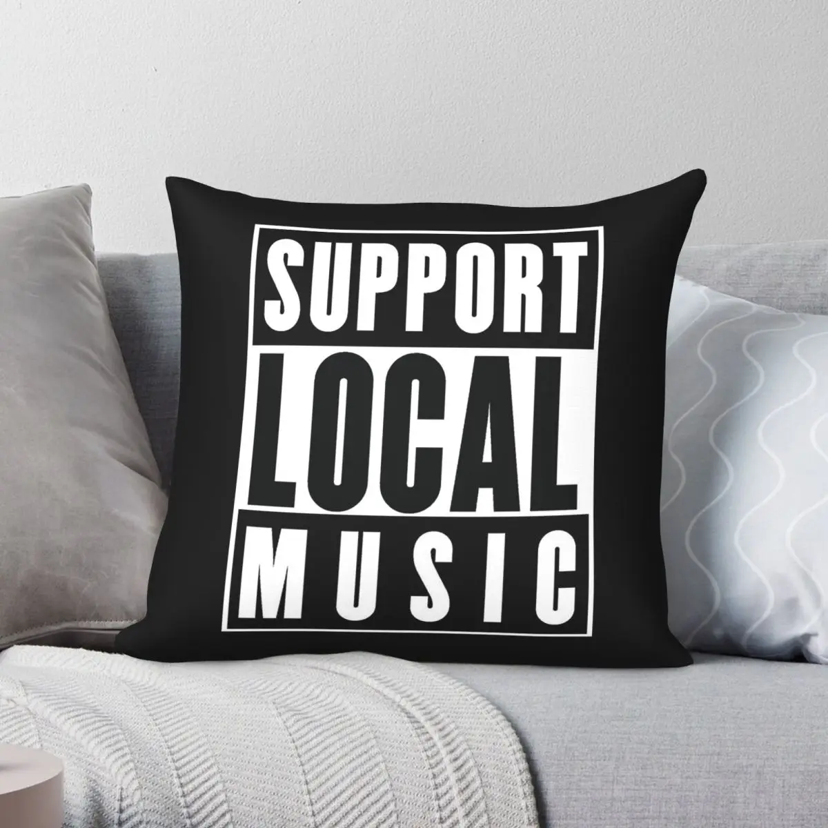 Support Local Music Venues Gigs Pillowcase Polyester Linen Velvet Printed Zip Decor Sofa