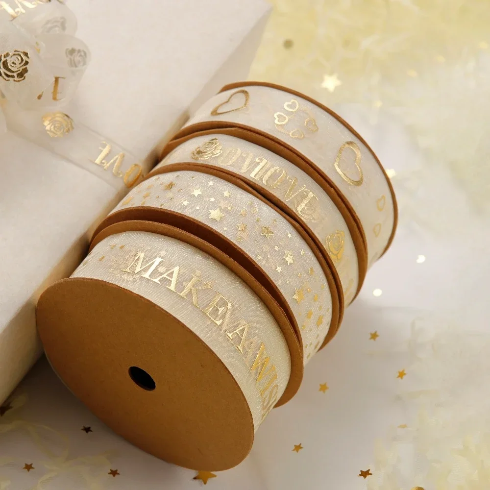 

4 упаковки, позолоченная снежная пряжа, лента, подарочный букет, упаковочная лента для свадебной вечеринки, бант, праздничная лента, принадлежности