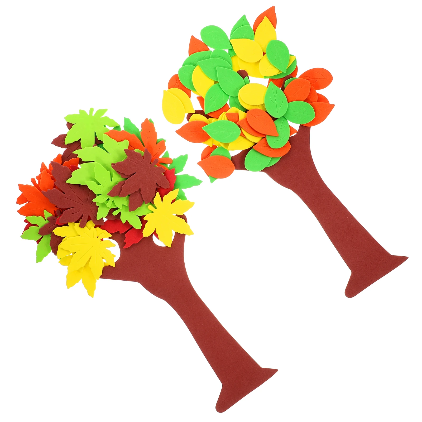 

4 Sets Stickers Kids DIY Wall Decals Bright Color Classroom Layout Material Cartoon Decorative Tree Leaf Maple