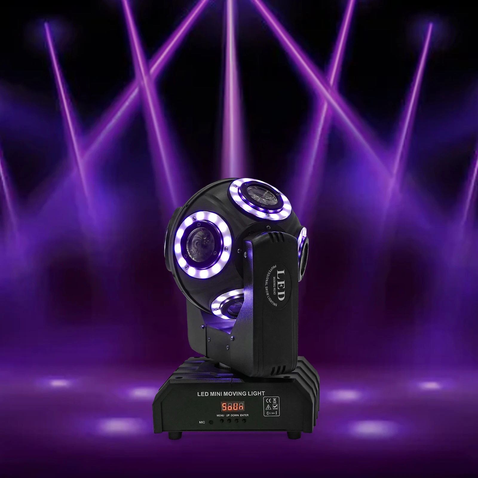 ضوء متحرك DJ مدمج 8 رؤوس، ضوء حفلة RGBW LED مع وضع Master-Slave، حجم صغير لتأثيرات مرحلة الزفاف في شريط KTV