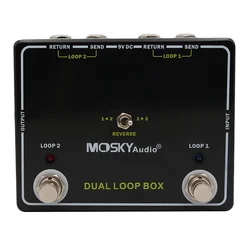 Mosky Audio Dual Loop Box Pedal,2 Independent Loop Guitar Accessories