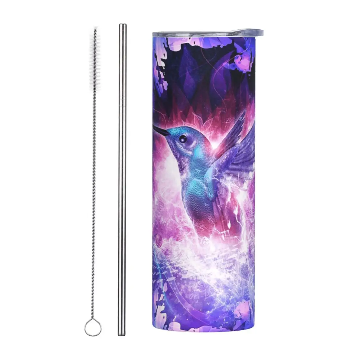 Hummingbird Love Stainless Steel Tumbler Vacuum Insulated Mug Thermal Cold Cups Straws With Lid 20oz