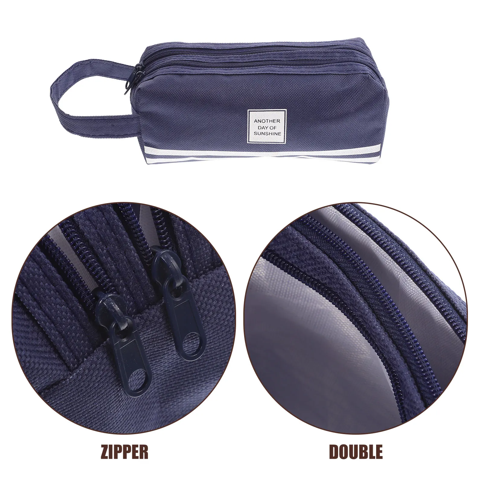 

Double-layer Pencil Bag Large Capacity Pouch Zipper Oxford Cloth Case Multifunction Pouches Bags with