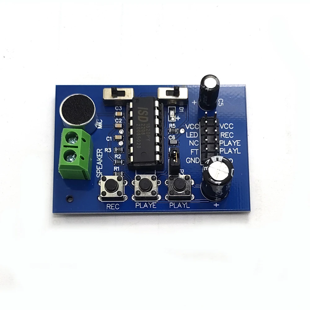 Blue PCB ISD1820 voice board voice & sound recording or reproducing module