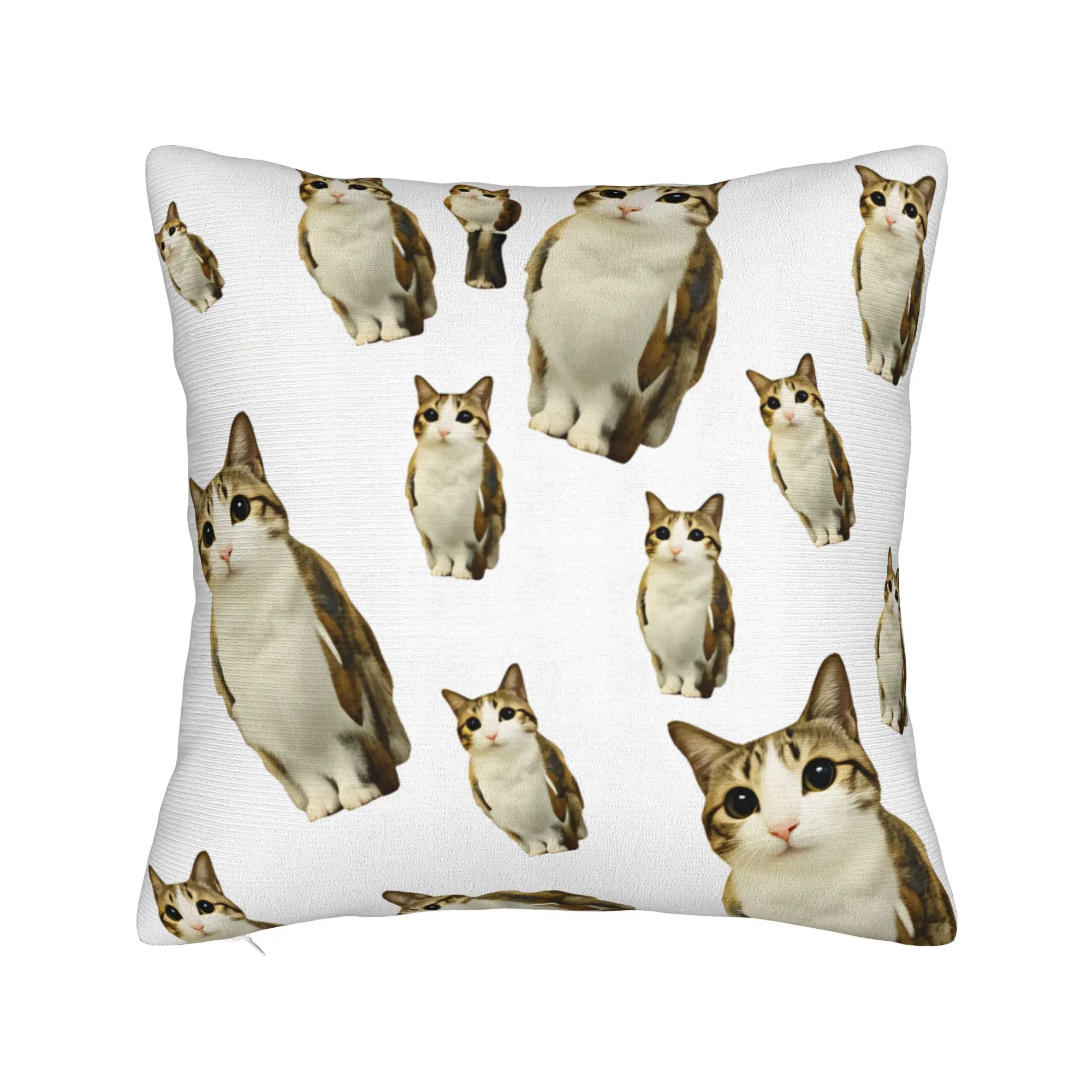 Cute Meowl Cat Repeat Pattern Pillow Case  Soft Pillow Cover For Couch Sofa Bedroom Fashion Pillowcases