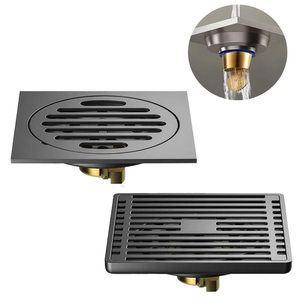 

Anti-Odor Stainless Steel Floor Drain Thickened Universal Drain Valve Cover Prevent Backflow Square Shower Trap Filter Bathroom