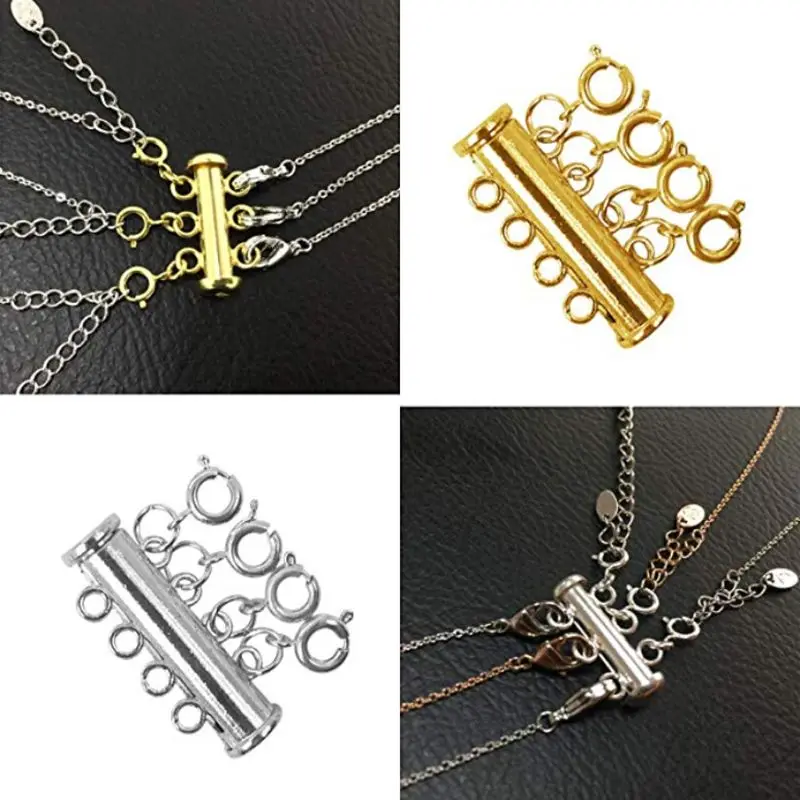 

2023 New Practical Clasp Necklaces Tube Lock Safety Locking Jewelry Connectors Multiple Layered Necklace Clasp Gift