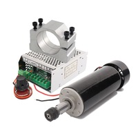 500W CNC Spindle Motor kit 0.5kw Air Cooled Spindle+52mm Clamps+Power Supply Speed Governor+ER11 Chuck Collet For PCB Engraving
