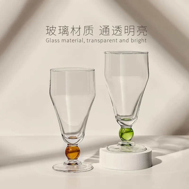 Household Glass Mori Women's Water Milk Tea Cup Cold Drink Juice Cup High Foot Tea High Value Drinking Water Cup