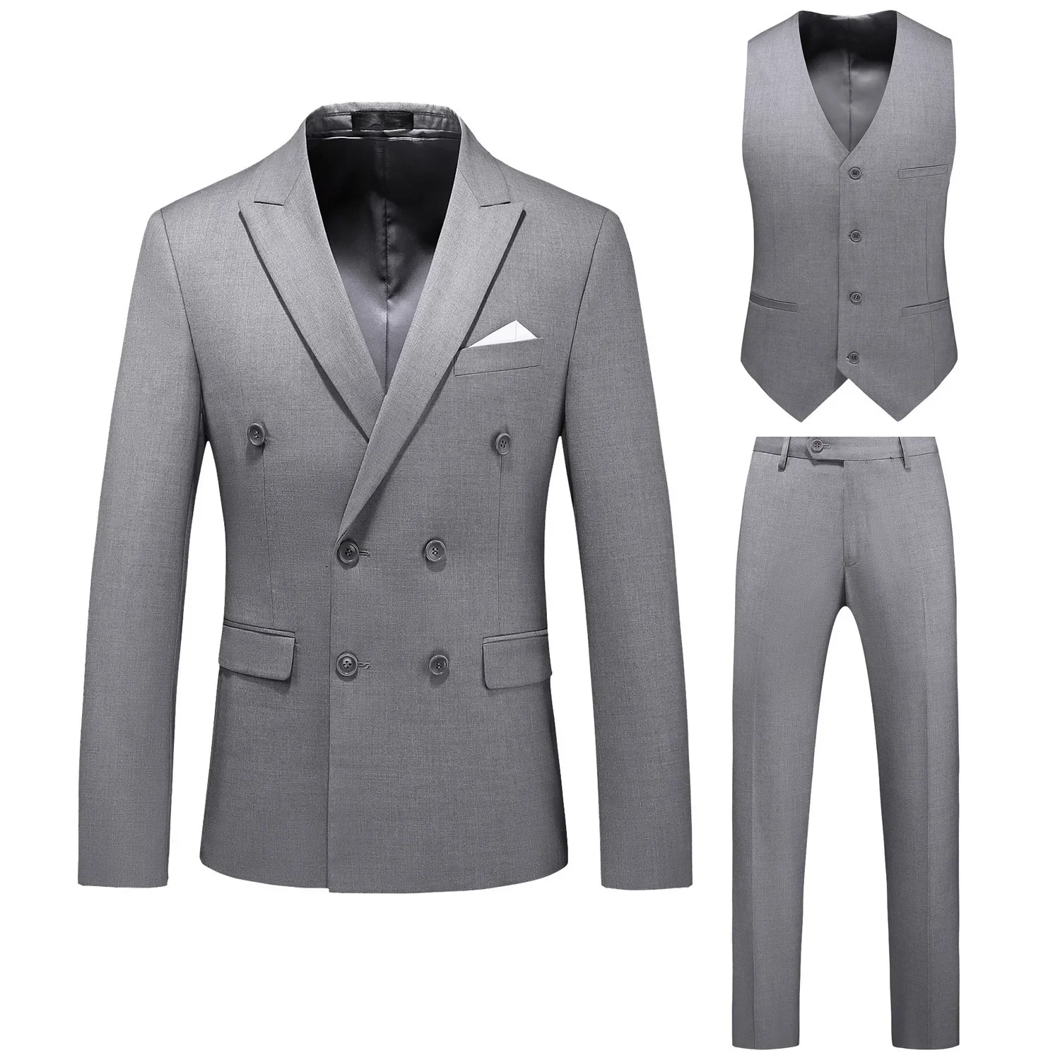 O657 trajes de estilo británico para hombre, trajes ajustados de tres piezas, trajes de dos botones, vestidos multicolor para hombre