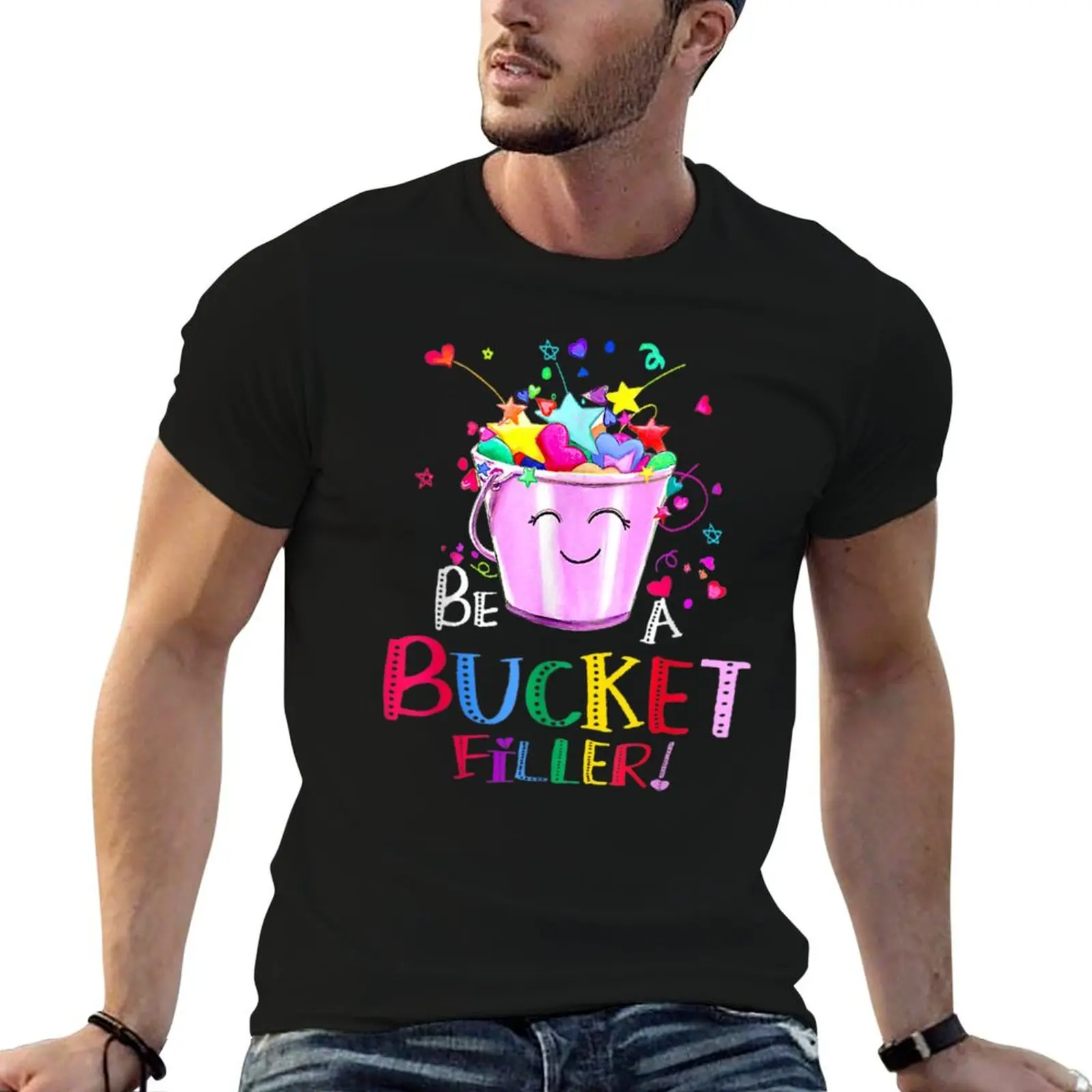 Be A Bucket Filler Funny School Back To School T-Shirt baggy shirts cotton graphic tees Men's t-shirt