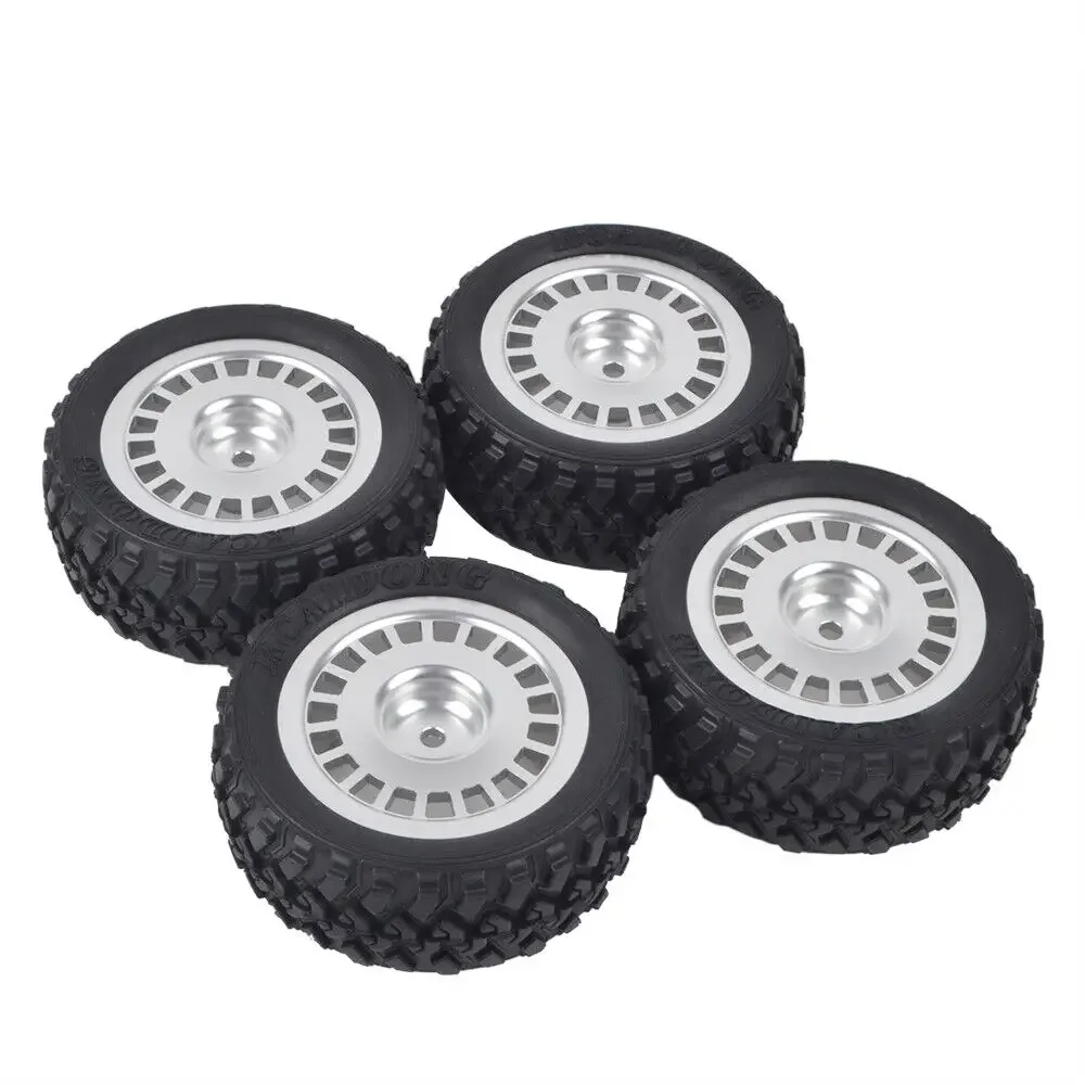 4PCS Rally Tires Aluminum Alloy Wheel Rim for Tamiya XV02 Pro Wltoys 144001 124018 124019 MN99S MN90 HSP HPI 1:10 Off Road Buggy