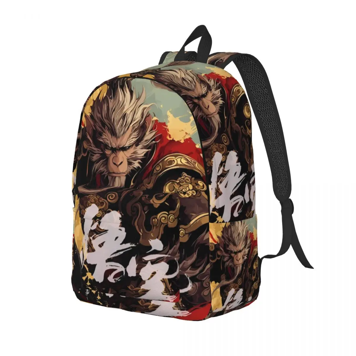 Mochila clásica Black Myth Wukong Monkey King, bolsa de lona para ordenador portátil, regalo para estudiantes, senderismo, viajes, juego chino, 2024