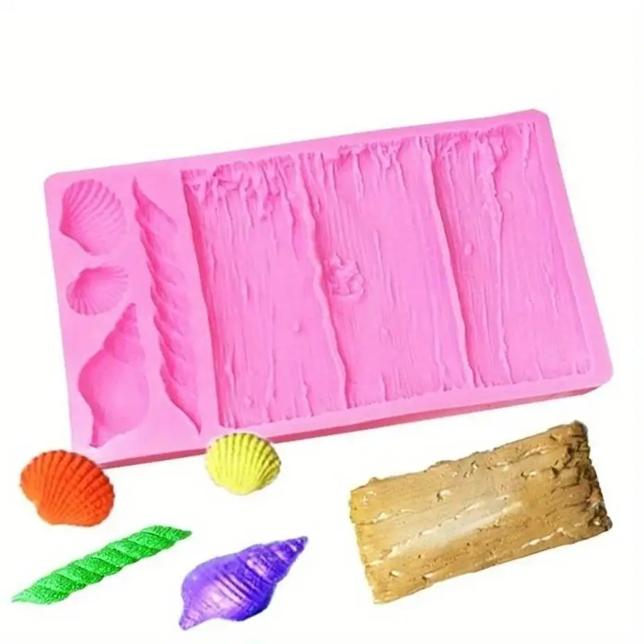 2026 New 1Pcs Vintage Bark Conch Shape Silicone Mould Chocolate Fondant Mold DIY Cake Edge Decor Household Baking Accessory