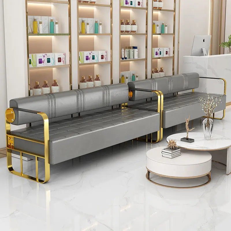 

Luxury Bamboo Salon Barber Reception Sofa Chair for Long Waiting Periodpromote sales