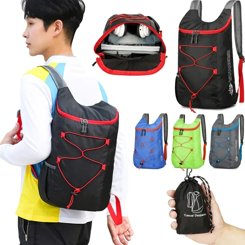 Ultralight Outdoor Packable Backpack for Men and Women, Large Capacity, Foldable, Anti-splash, Travel, Hiking, Sports Bag