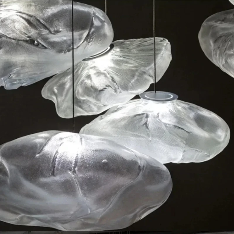 

Nordic Cloud Design Smoky Grey Glass Pendant Light Art Decorative Blown Glass Hanging Lamp Restaurant Bar Kitchen Lighting