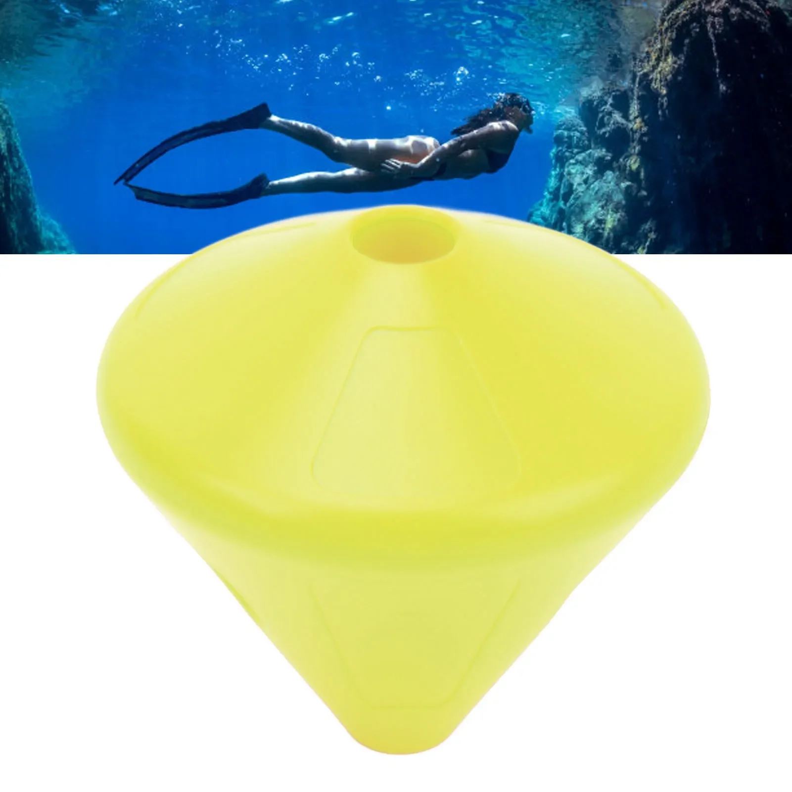 ABS Freediving Lanyard Fixer Corrosion Proof Freediving Rope Safety Plug Swimming Diving Accessories Fluorescent Yellow