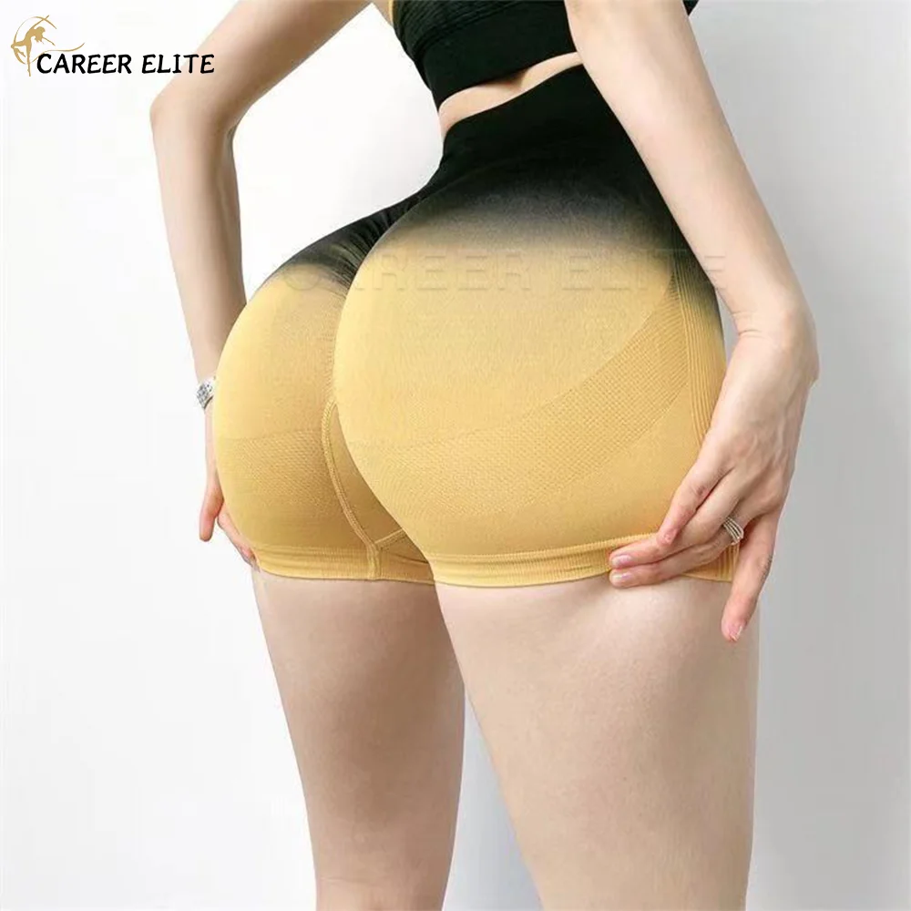 

Shapewear Shorts for Women Breathable Sport Yoga Shorts Push Up Leggings Gym Running Butt Lifter Sexy Peach Hip Gradient Color