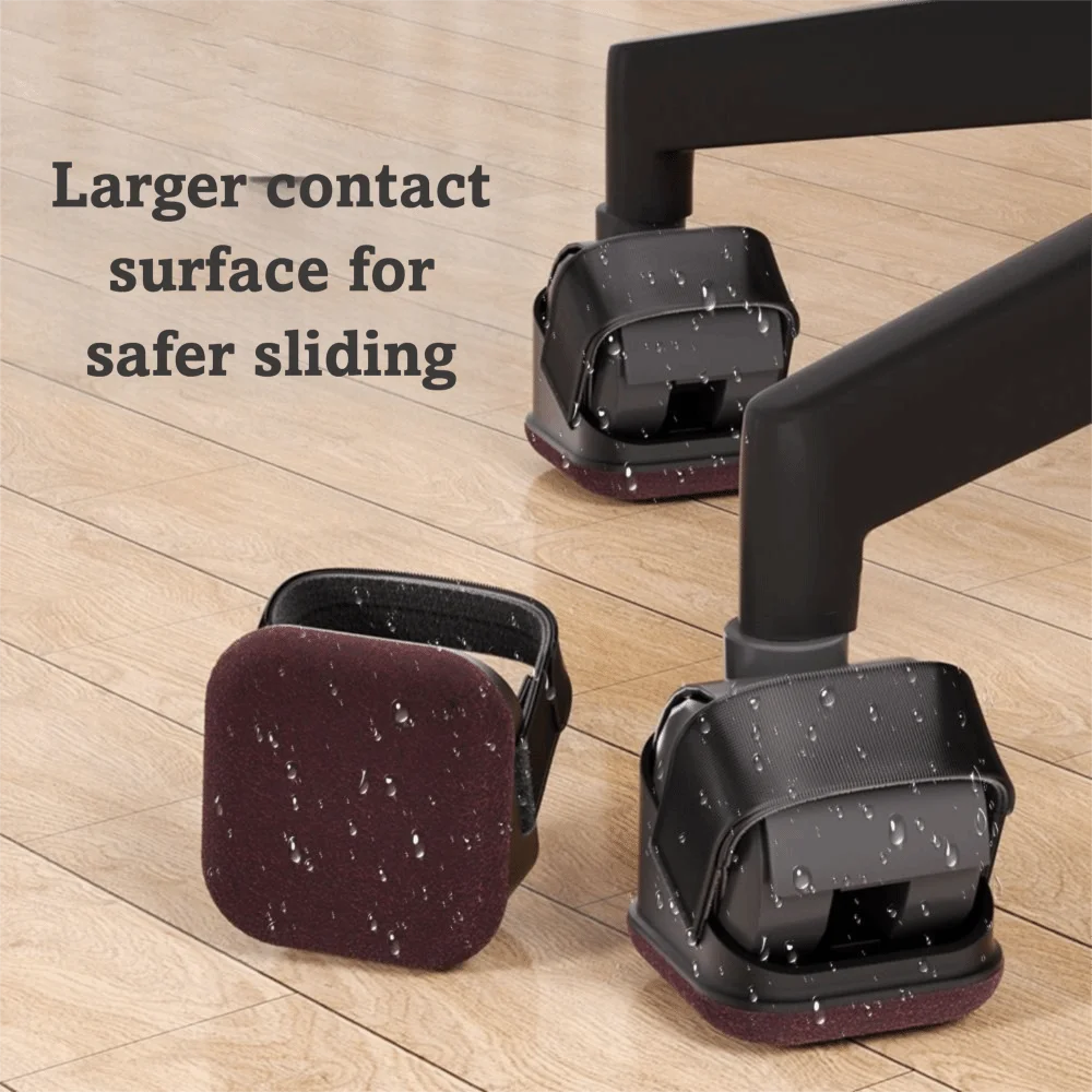 

5pcs Soft Felt Bottom Furniture Pads Heavy Duty Straps Design Roller Pads Anti-Aging Quiet Floor Protectors Floor Protection