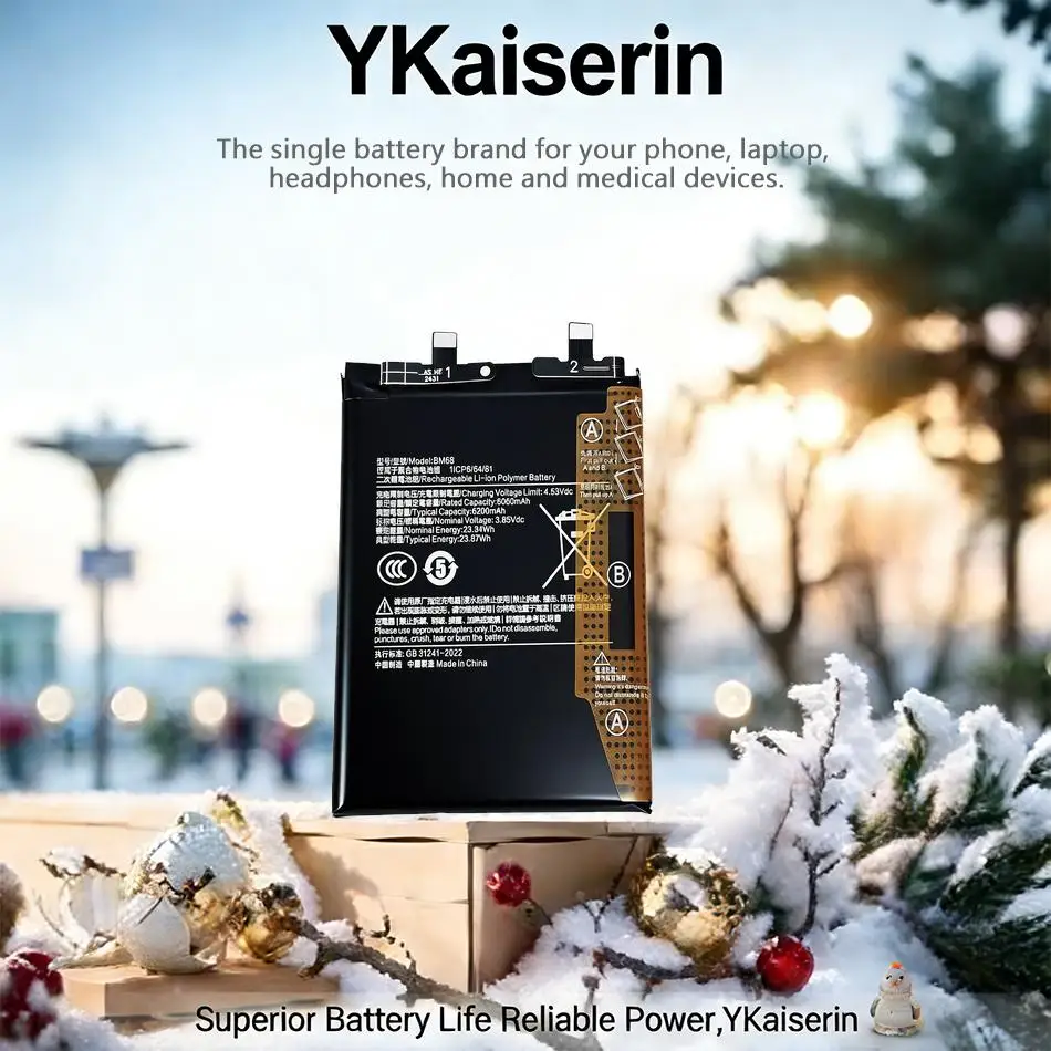 

Высокопроизводительная быстрозаряжаемая батарея BM68 для мобильных телефонов Xiaomi Redmi Note 14 Pro Plus Note14 Pro+ 5G, 6200 мАч