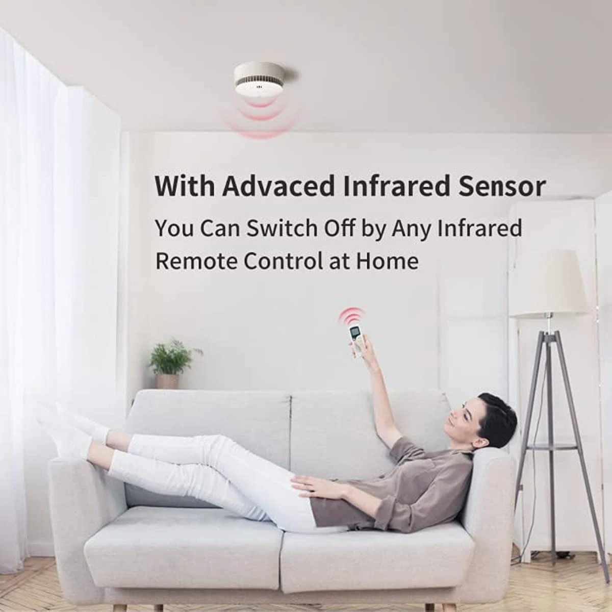 IMOU Smoke Alarm Detector with 85dB Alarm and Hearing Protection Test Button Security Protection Home(Not connected to imou app)