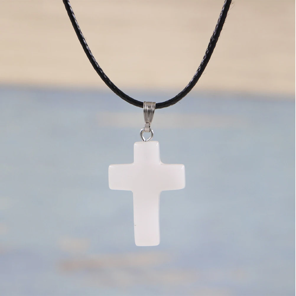 

10Pcs Cross Pendant Charms Stone Alloy DIY Jewelry Making Accessories for Necklace Bracelet Crafts Stone Pendant Charm