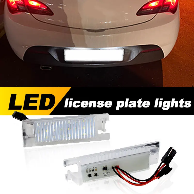 

2Pcs LED License Plate Lights For Chevy (Not Fit For Sedan) GM20944894 10.4*3.2cm/4.09*1.25inch Xenon White Light ABS 12V DC