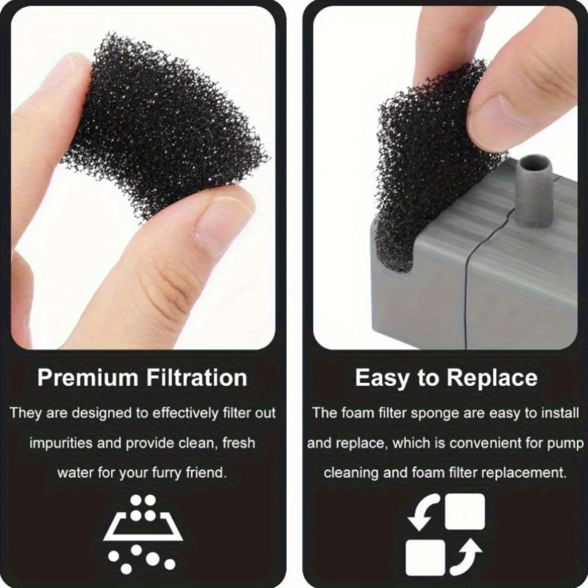 

PETKIT High-Density Replacement Foam Filters, For Eversweet 3 Pro/Solo 2/Solo SE Pet Water Fountain (8/18 Packs)