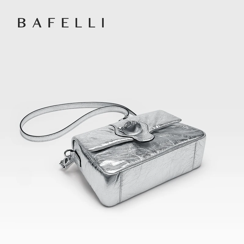 BAFELLI 2023 WOMEN'S NEW HANDBAG TREND LUXURY BRAND SILVER CASUAL PURSE CAT LEATHER CROSSBODY DESIGNER STYLE FASHION BAGS