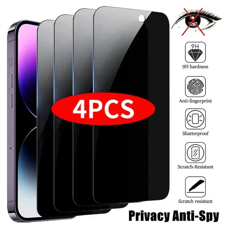 

4 шт., антишпионское стекло для iPhone 14 Pro Max 14 Plus 15 13 12 11 Pro Max 13 Mini
