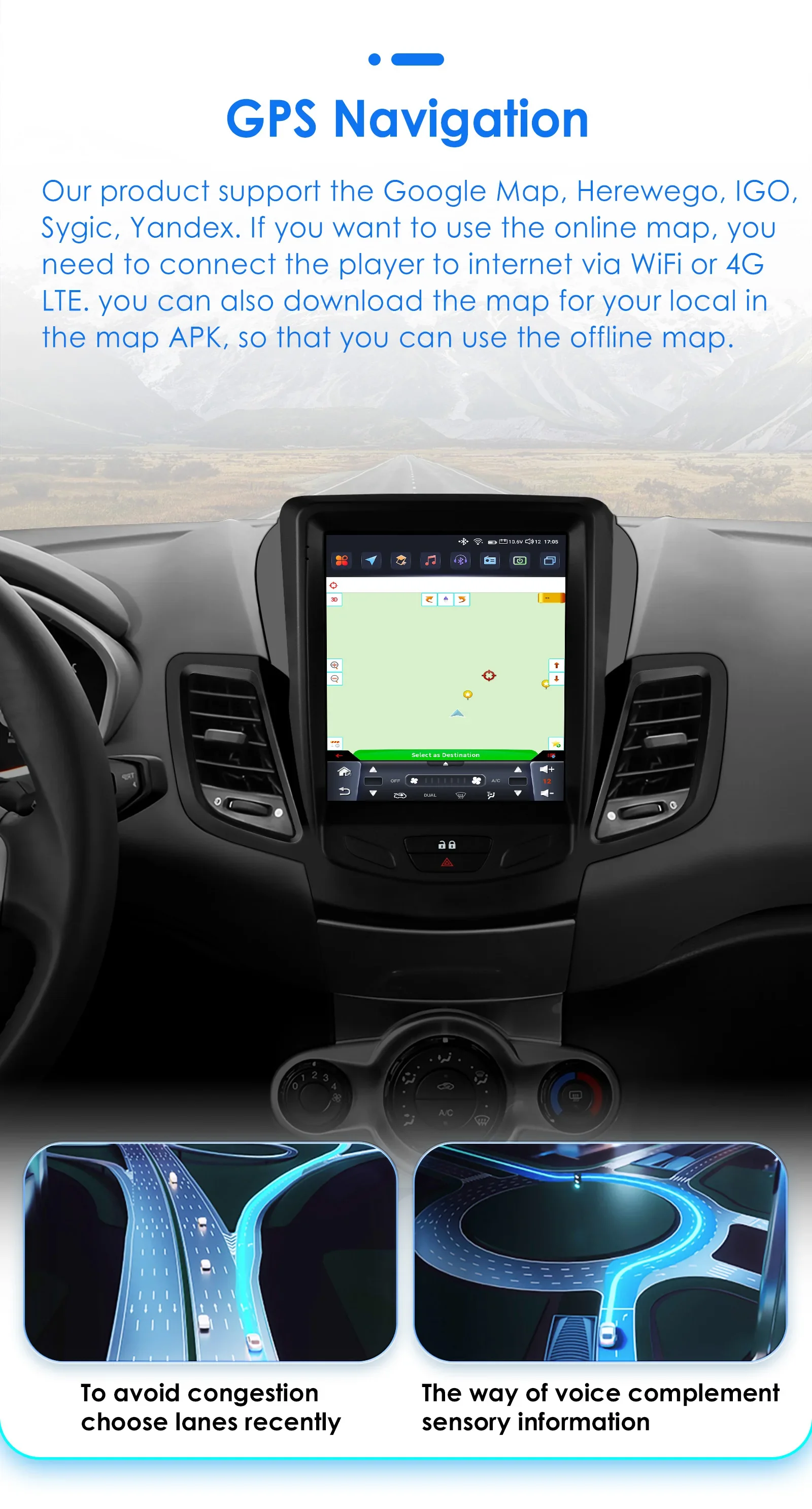 Hizpo 2Din Android 14 Auto-Multimedia-Player für Ford Fiesta MK7 2009–2016 GPS Carplay 4G AI Intelligenter Bildschirm Autoradio 360 Cam – Detail 28
