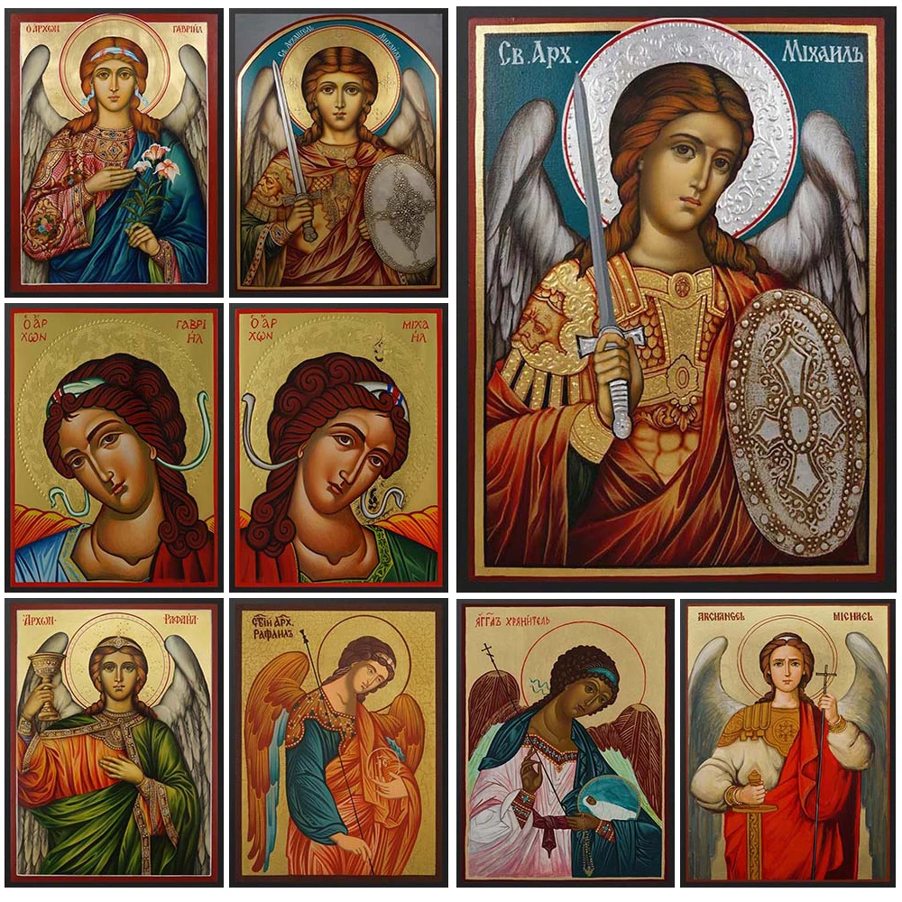 Saint Michael Orthodox Archangel Gabriel Religion Wall Pictures For Living Room Nordic Poster Wall Art Canvas Painting Unframed