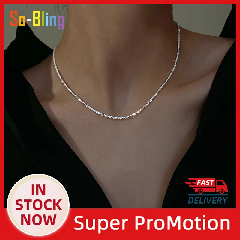 

S925 Sterling Silver Starry Necklace Fashion Sparkling Necklaces for Women Elegant Fine Necklace Wedding Party Jewelry Gifts