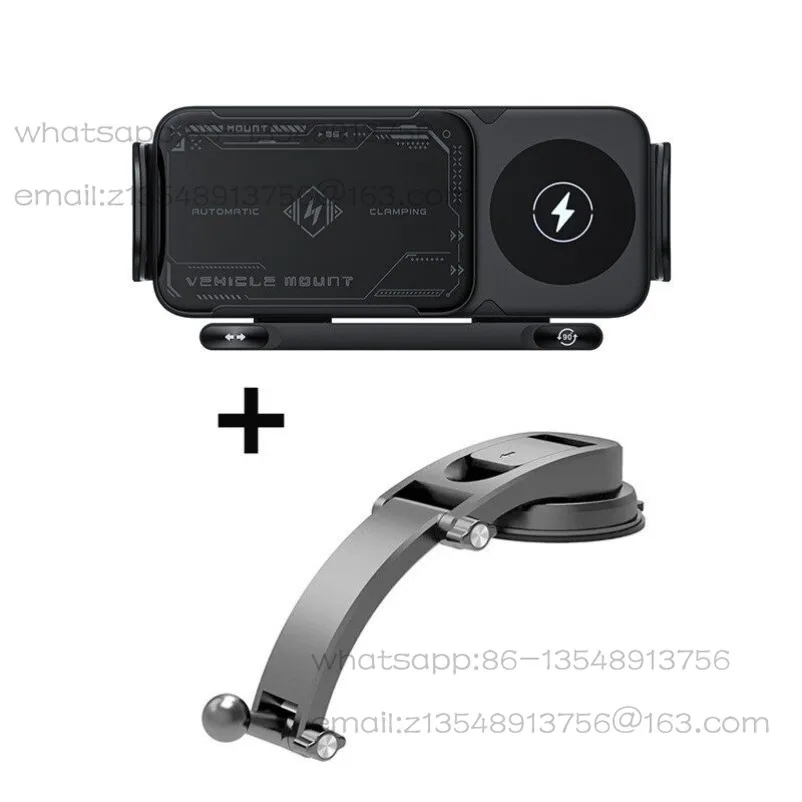 Wireless fast charging car phone stand, foldable phone stand