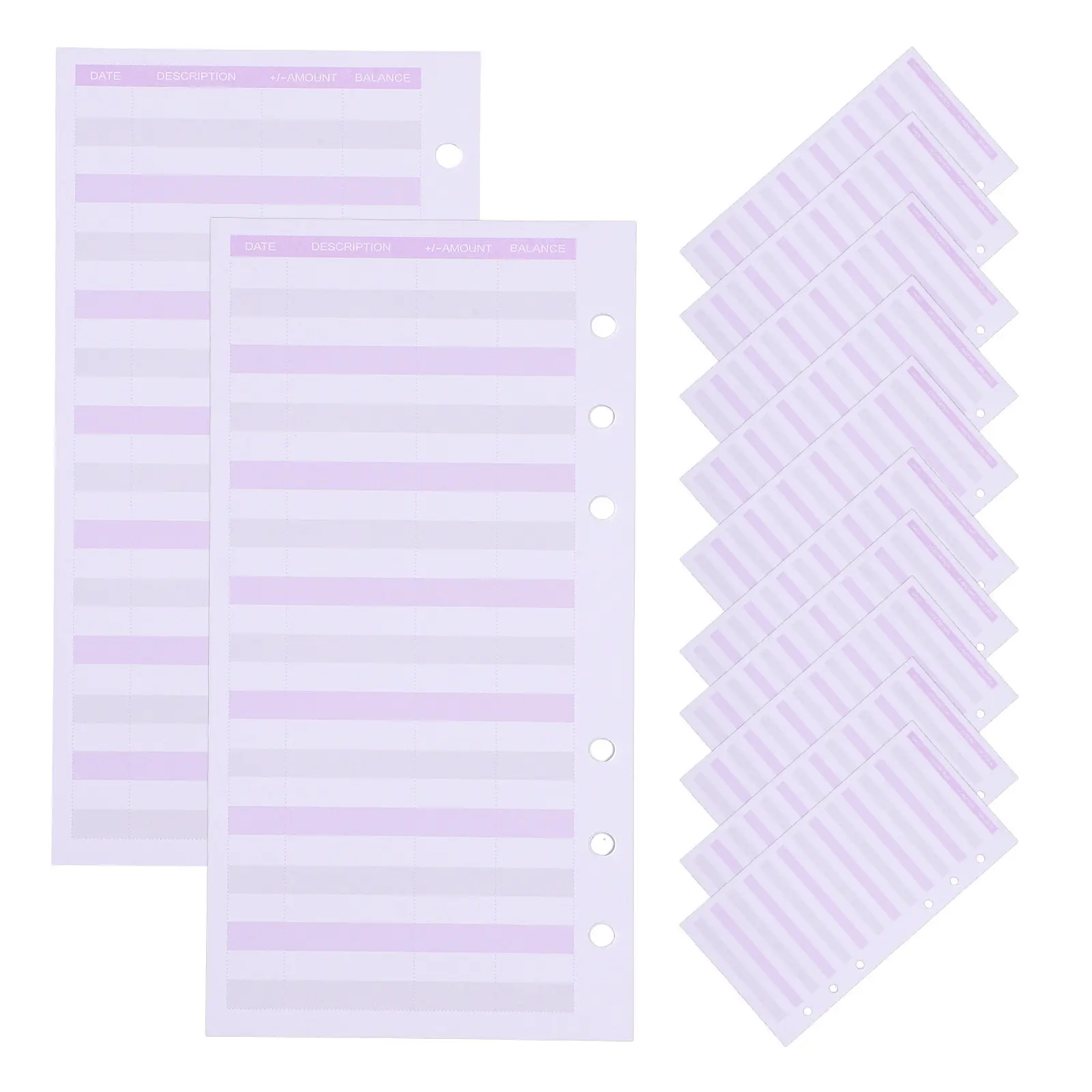 

60Pcs Budget Cards Portable Paper Budget Sheets Convenient Six-Hole Expense Tracking Cash Binder Planner Insert Daily Financial