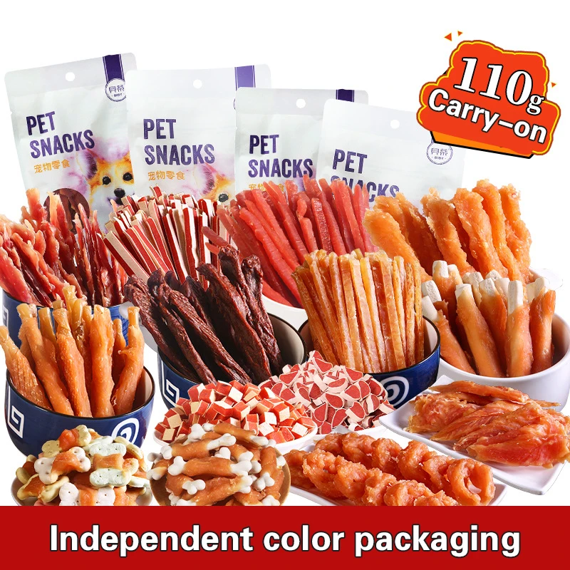 Pet snacks 110g dog snacks training rewards bite-resistant teeth grinding stick chicken breast beef strips 1