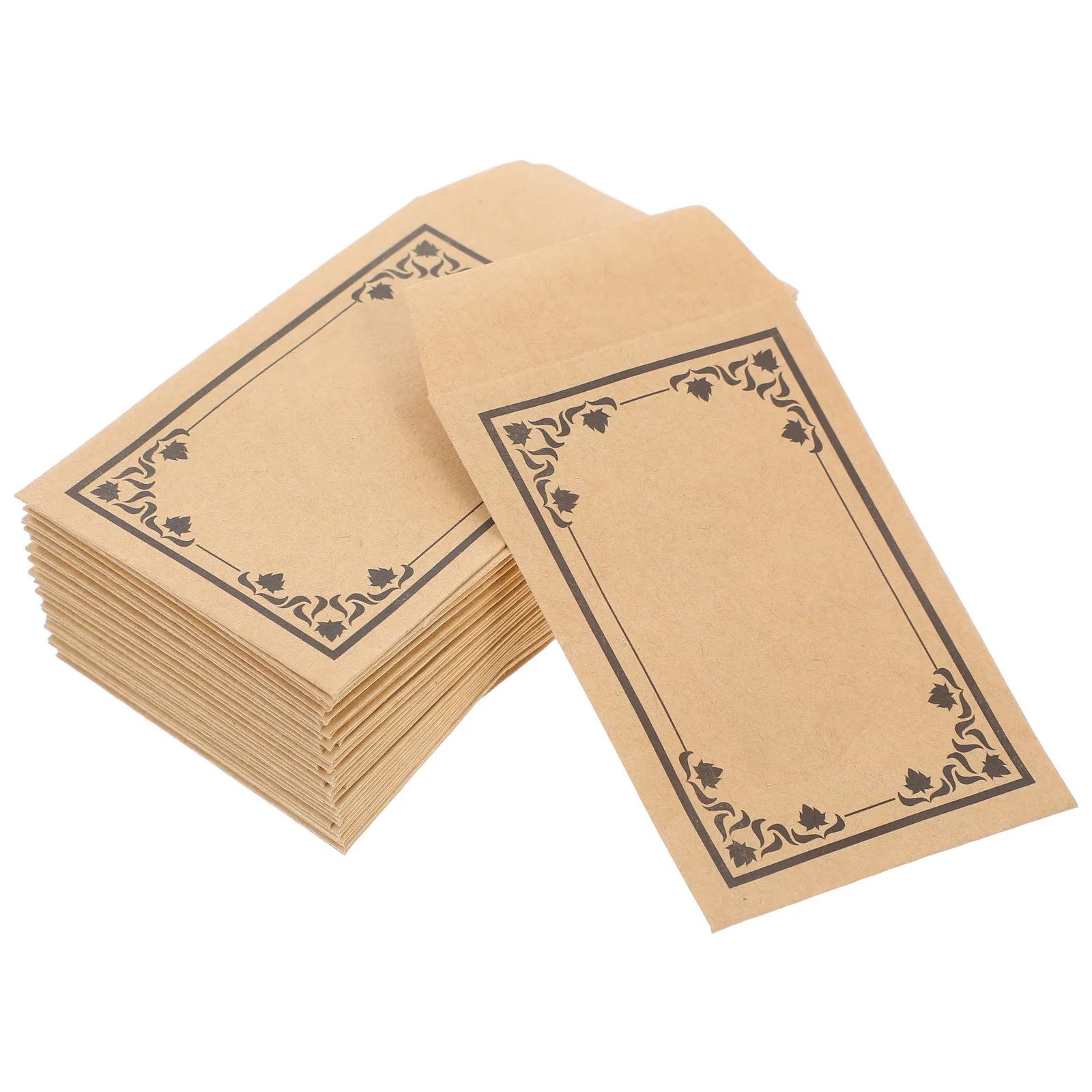 50Pcs Small Kraft Paper Self Sealing Envelopes Coin Cash Budgeting Mini Money Brown Envelopes for Organizing Supplies