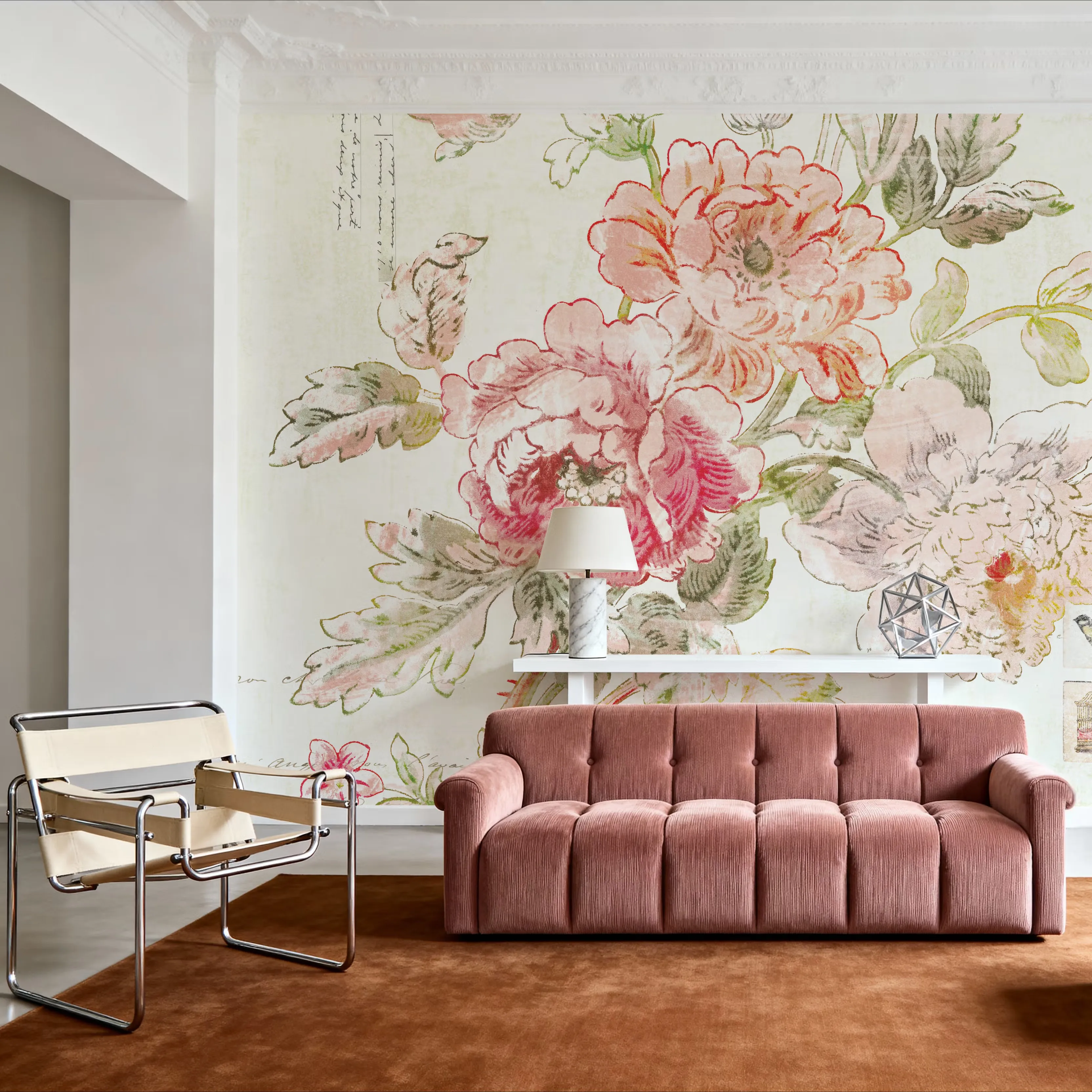 Customized mural, European hand-painted peony flower wallpaper, home decoration pastoral style living room, bedroom 3d wallpaper