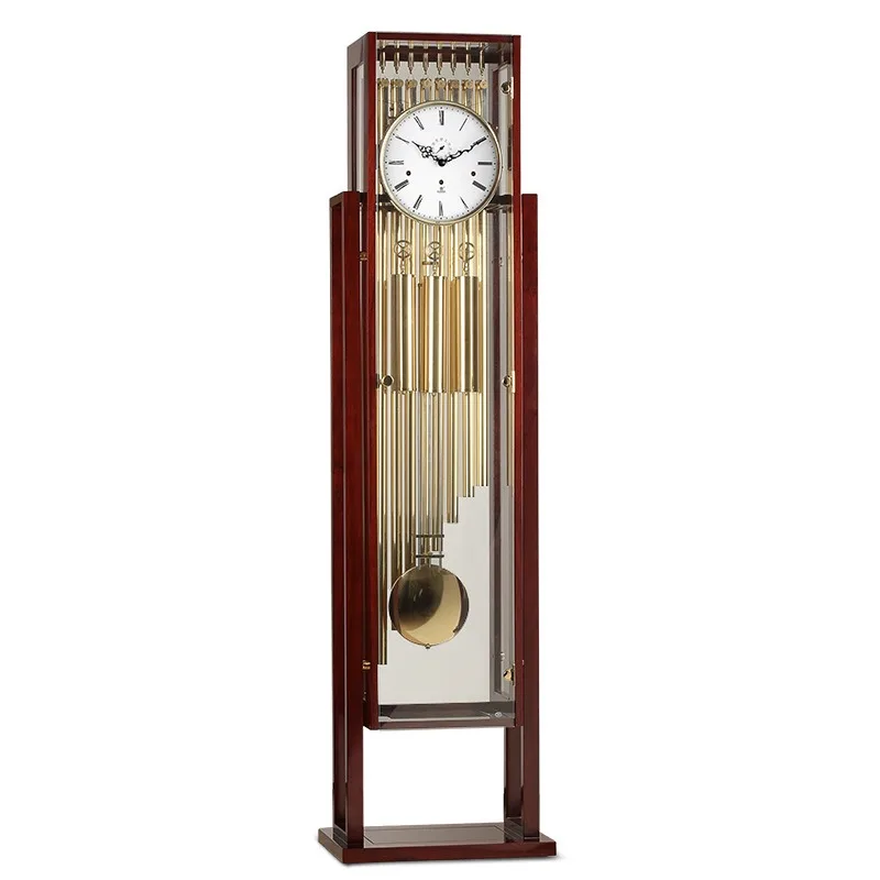 Floor clock mechanical clock clockwork living room hedgehog red sandalwood Chinese retro