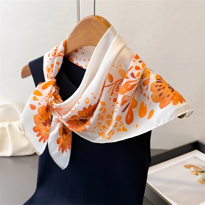 2026 Laies Headband Square Scarf Women Korean College Girls Fashion Summer Sunscreen New Style Elegant Neck Scarves Beach Pareo