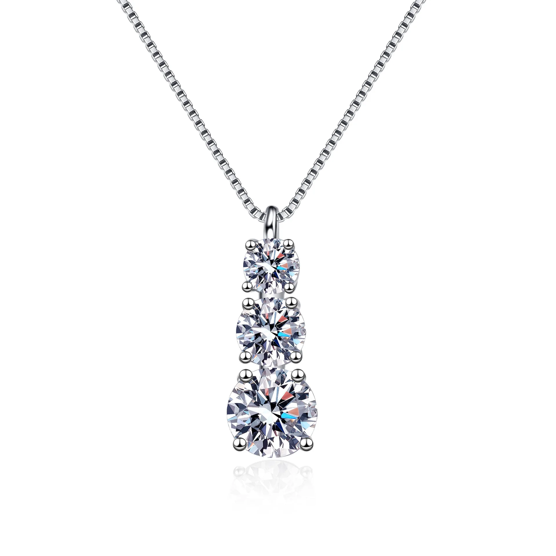 

Ourfuno Delicate 1.8CT Moissanite Pendant Necklace For Women 925 Sterling Silver Party Wedding Necklace Fine Jewelry Girls Gift