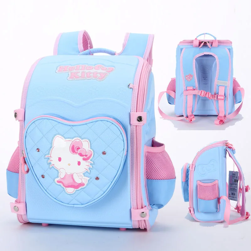 Miniso Hello Kitty Children Cartoon Backpack Primary Student Schoolbag Cute Girls Relieve Burden School Bag Grades 1-3 Kids Gift