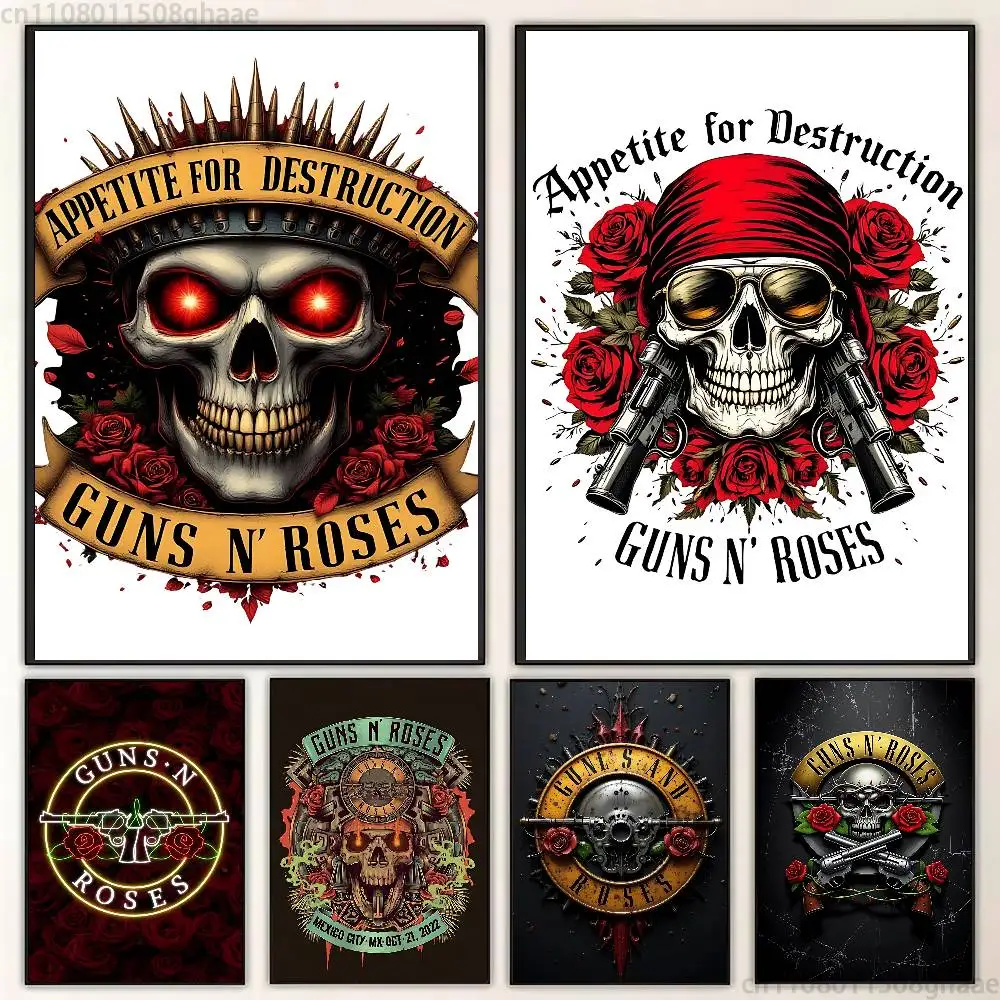 

G-Guns N R-Roses Poster Fancy Poster Wall Sticker for Living Room Bar Vintage Decorative Painting